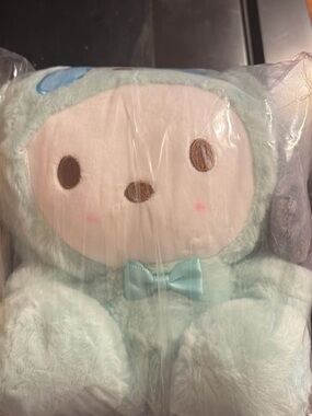 Plush Mint Blue Character Doll with Bow